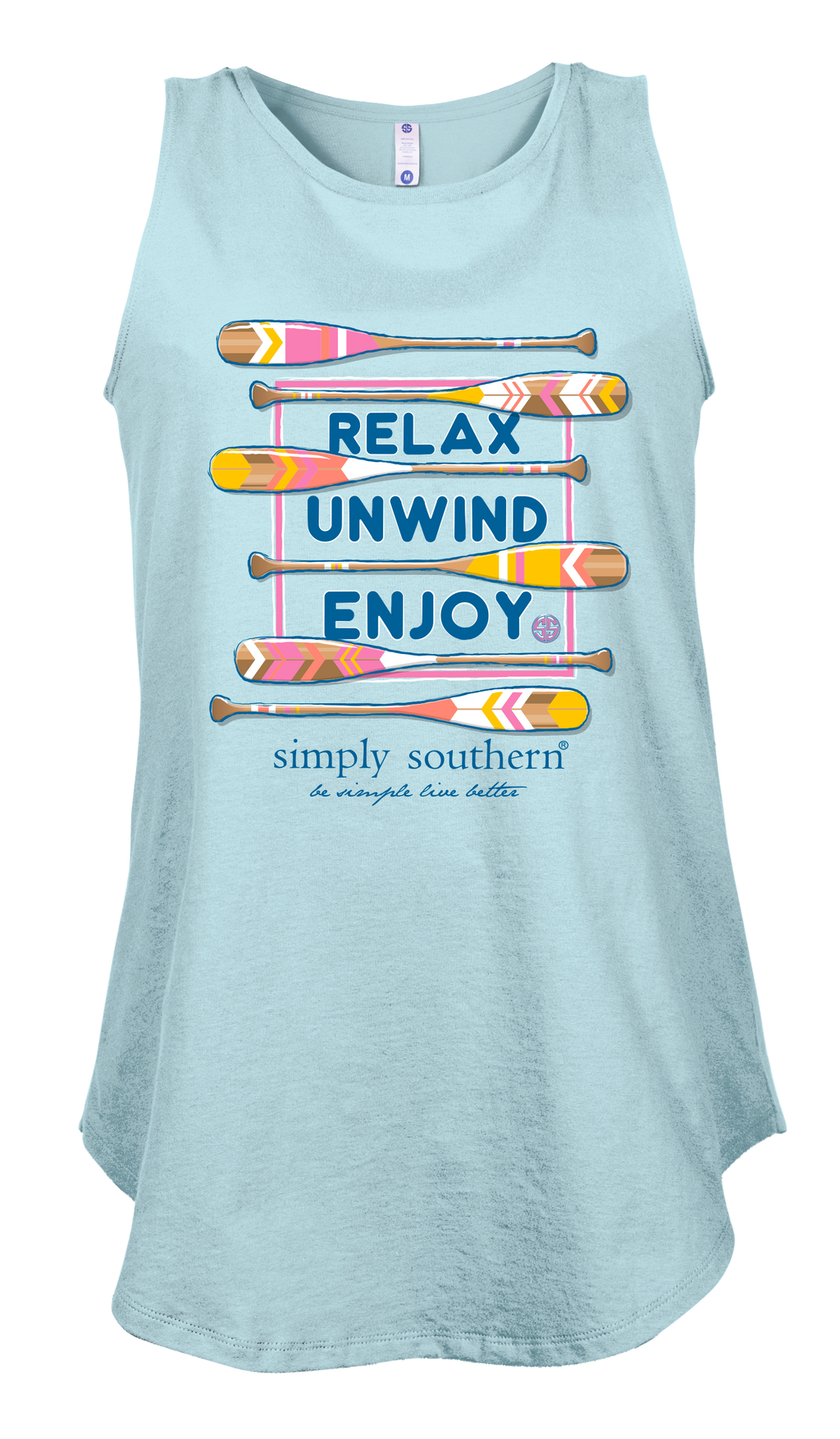 Simply Southern Preppy Relax Paddles Tank Top - Adult & Kids T-Shirts, Sweatshirts & Hoodies apparel design preview 2