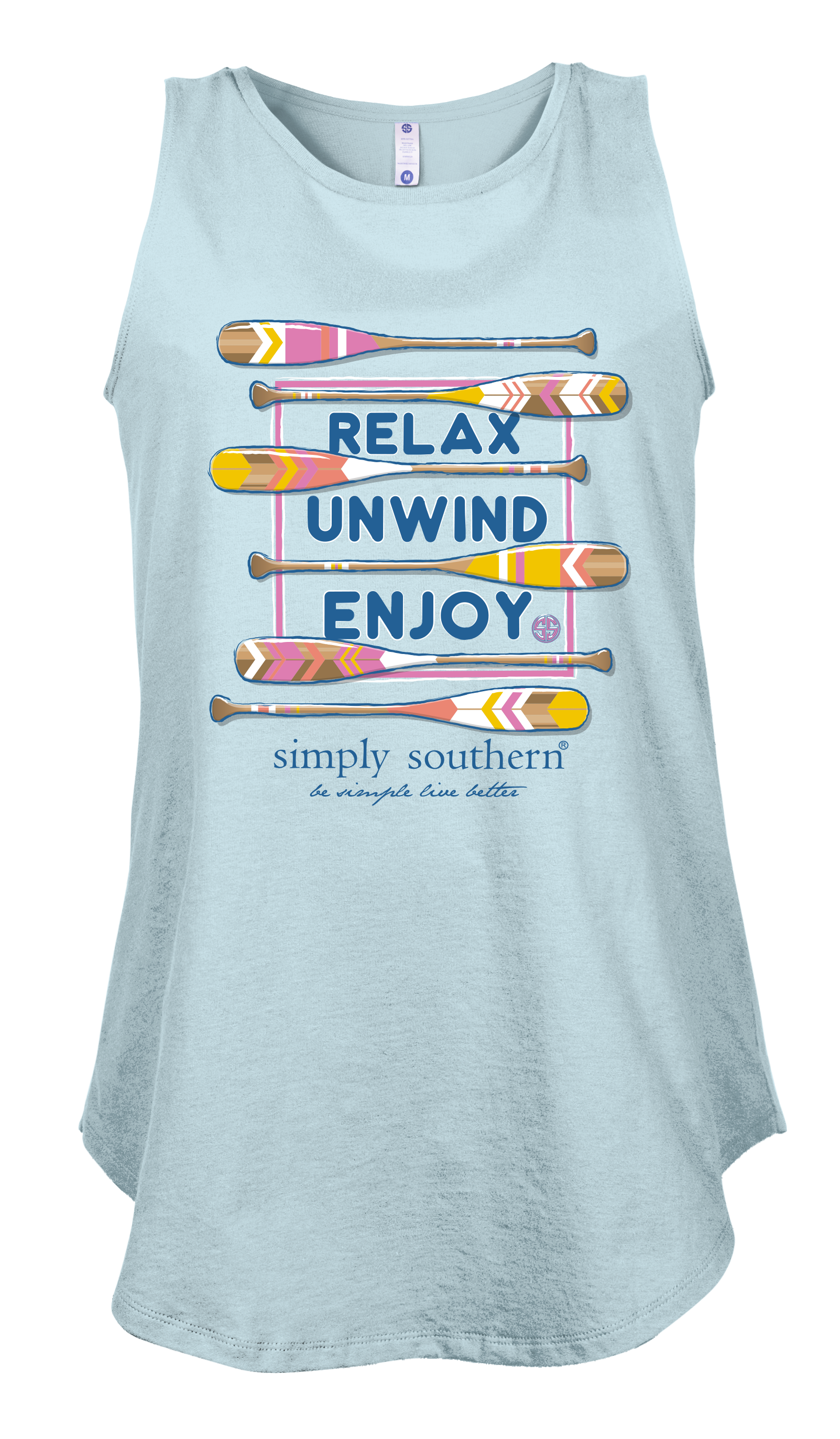Simply Southern Preppy Relax Paddles Tank Top - Adult & Kids T-Shirts, Sweatshirts & Hoodies apparel design preview 2