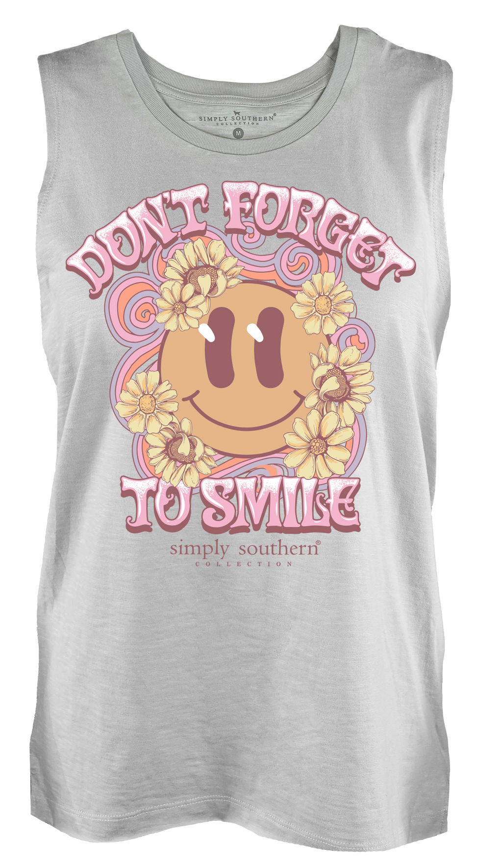 Simply Southern Forget To Smile Silver Tank Top - Adult & Kids T-Shirts, Sweatshirts & Hoodies apparel design preview 2