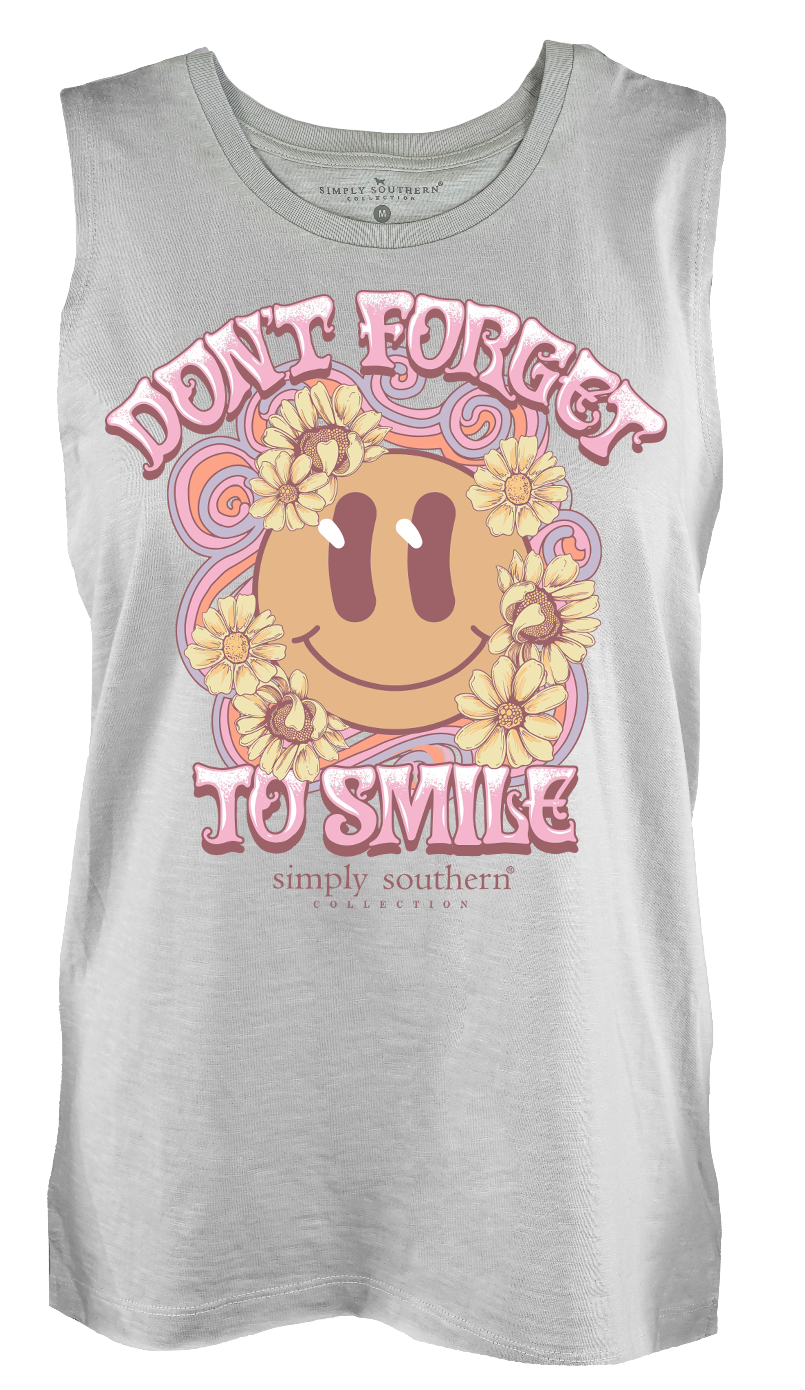Simply Southern Forget To Smile Silver Tank Top - Adult & Kids T-Shirts, Sweatshirts & Hoodies apparel design preview 2