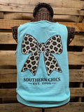 Southern Chics Leopard Bow Comfort Colors Tank Top - Adult & Kids T-Shirts, Sweatshirts & Hoodies apparel design preview 1