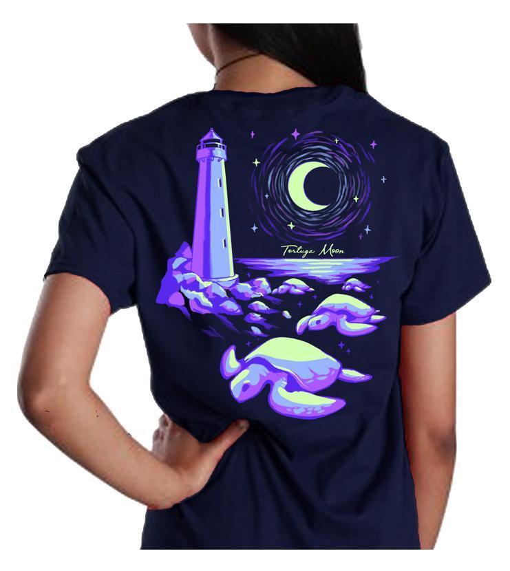 Southern Attitude Tortuga Moon Lighthouse Turtles - Adult & Kids T-Shirts, Sweatshirts & Hoodies apparel design preview 2