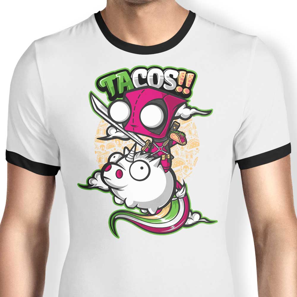 Tacos and Unicorns Ringer - Adult & Kids T-Shirts, Sweatshirts & Hoodies apparel design preview 1