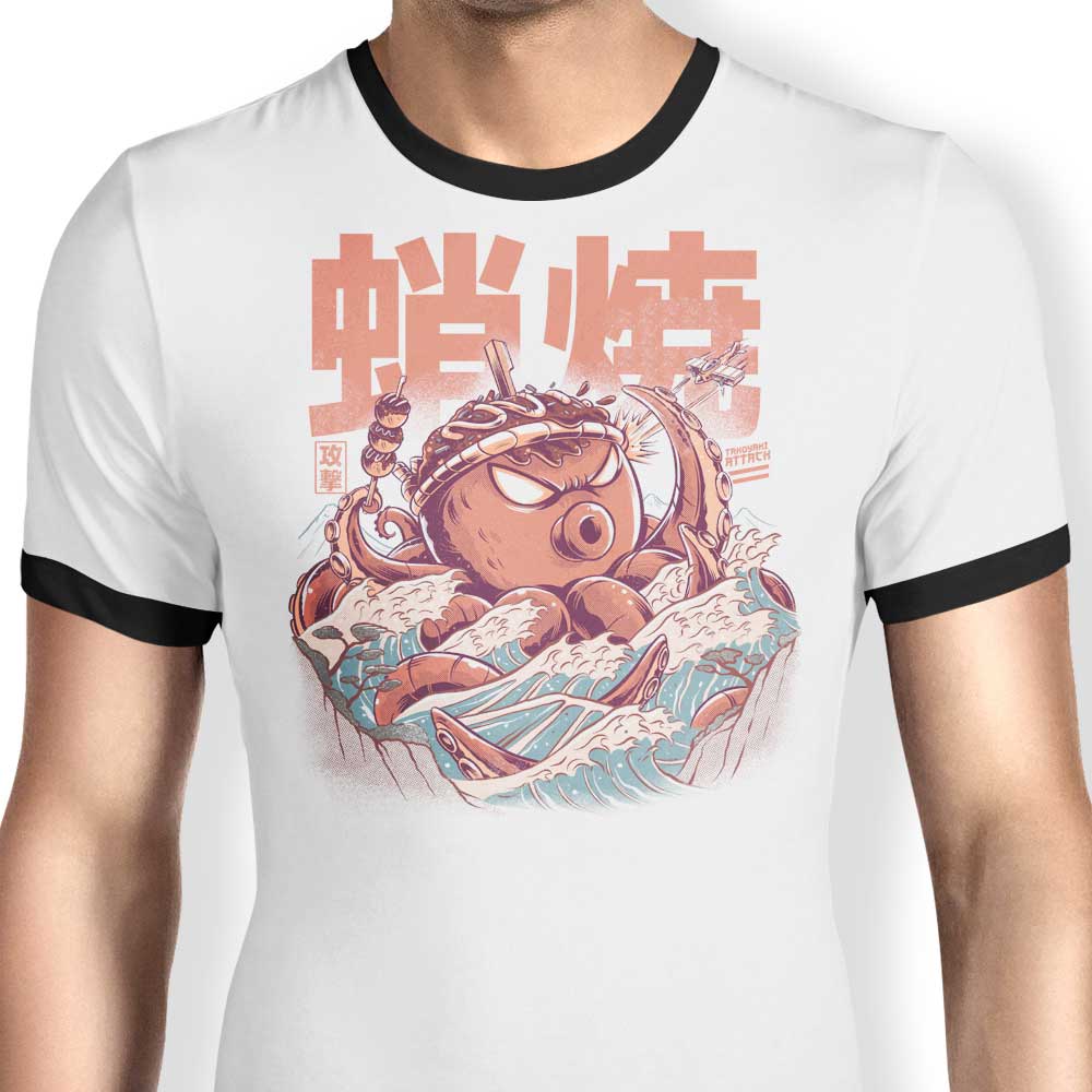 Takoyaki Attack Ringer - Adult & Kids T-Shirts, Sweatshirts & Hoodies apparel design preview 1