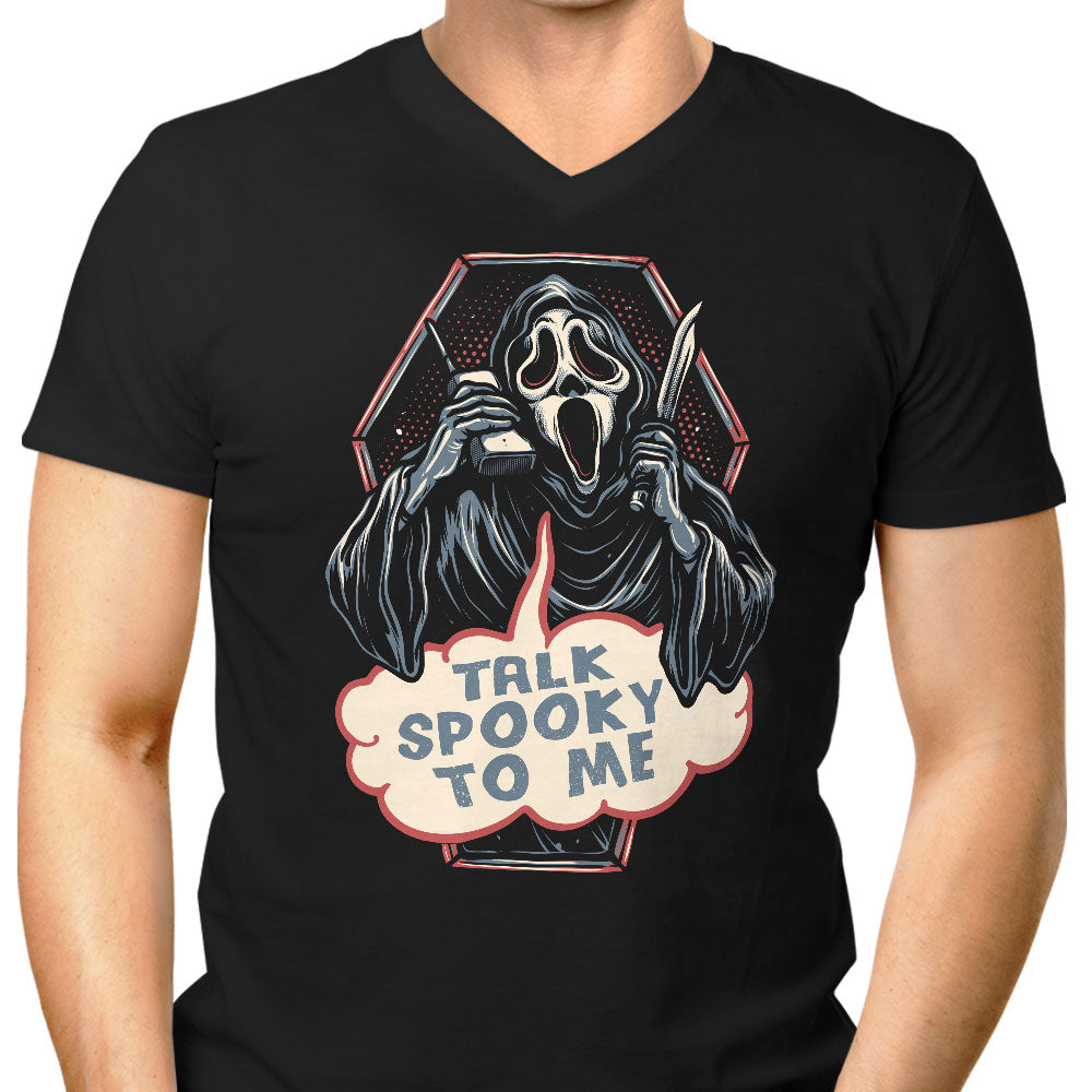 Talk Spooky to Me Men's V-Neck - Adult & Kids T-Shirts, Sweatshirts & Hoodies apparel design preview 1