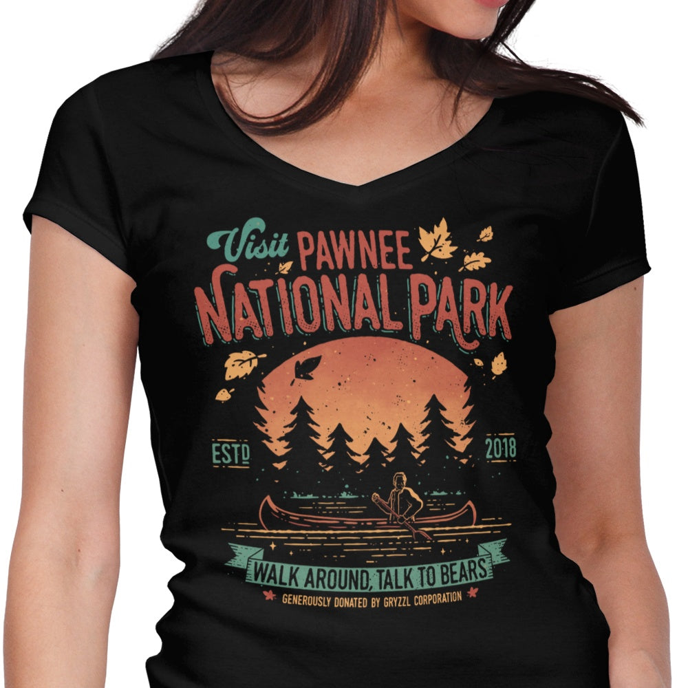 Talk to Bears Women's V-Neck - Adult & Kids T-Shirts, Sweatshirts & Hoodies apparel design preview 1