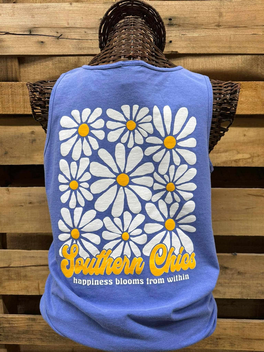 Southern Chics Happiness Blooms Comfort Colors Tank - Adult & Kids T-Shirts, Sweatshirts & Hoodies apparel design preview 2