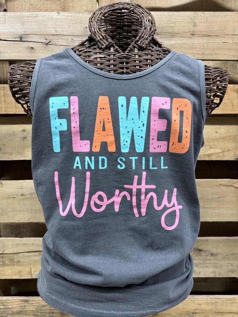 Southern Chics Flawed But Still Worthy Comfort Colors - Adult & Kids T-Shirts, Sweatshirts & Hoodies apparel design preview 2