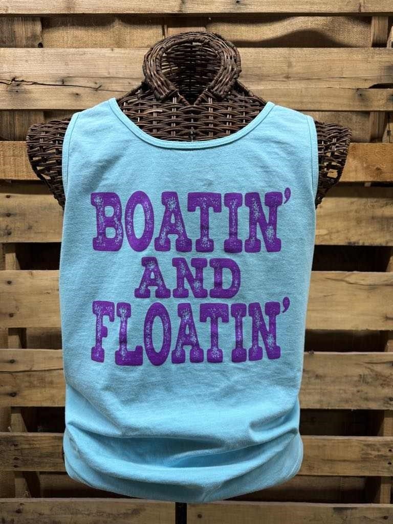 Southern Chics Boatin And Floatin Comfort Colors Tank - Adult & Kids T-Shirts, Sweatshirts & Hoodies apparel design preview 2