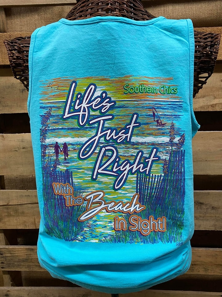 Southern Chics Life's Just Right with a Beach in - Adult & Kids T-Shirts, Sweatshirts & Hoodies apparel design preview 1