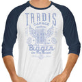 Tardis Garage 3/4 Sleeve Raglan - Adult & Kids T-Shirts, Sweatshirts & Hoodies apparel design preview 1