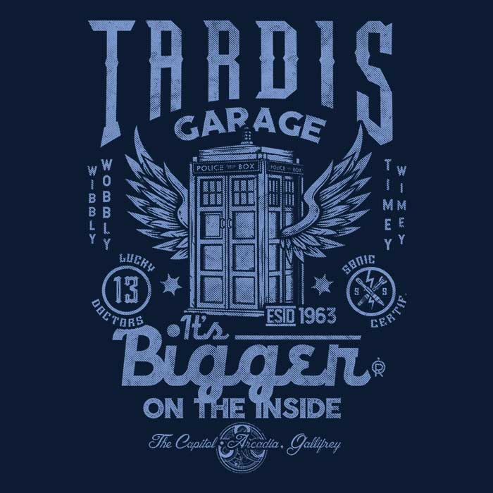 Tardis Garage Men's Apparel - Adult & Kids T-Shirts, Sweatshirts & Hoodies apparel design preview 2