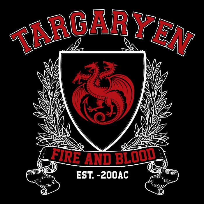 Targaryen University Men's Apparel - Adult & Kids T-Shirts, Sweatshirts & Hoodies apparel design preview 2