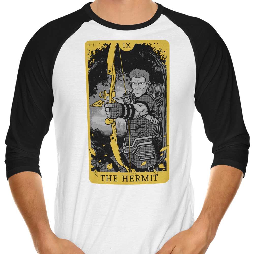 Tarot: The Hermit 3/4 Sleeve Raglan - Adult & Kids T-Shirts, Sweatshirts & Hoodies apparel design preview 1