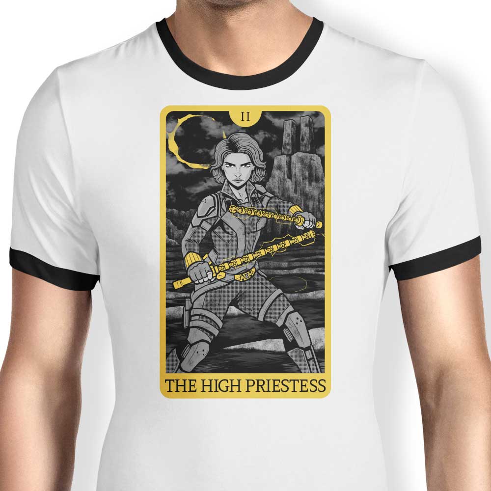 Tarot: The High Priestess Ringer - Adult & Kids T-Shirts, Sweatshirts & Hoodies apparel design preview 1