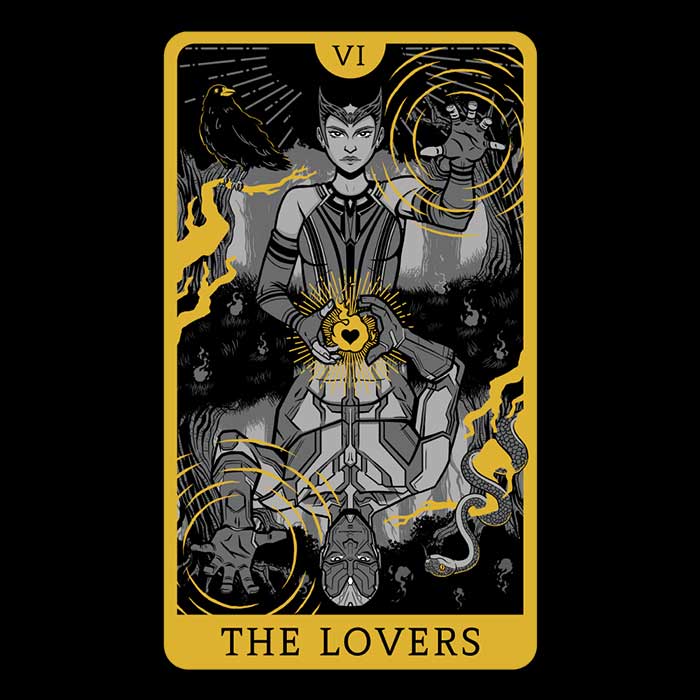 Tarot: The Lovers Men's Apparel - Adult & Kids T-Shirts, Sweatshirts & Hoodies apparel design preview 2