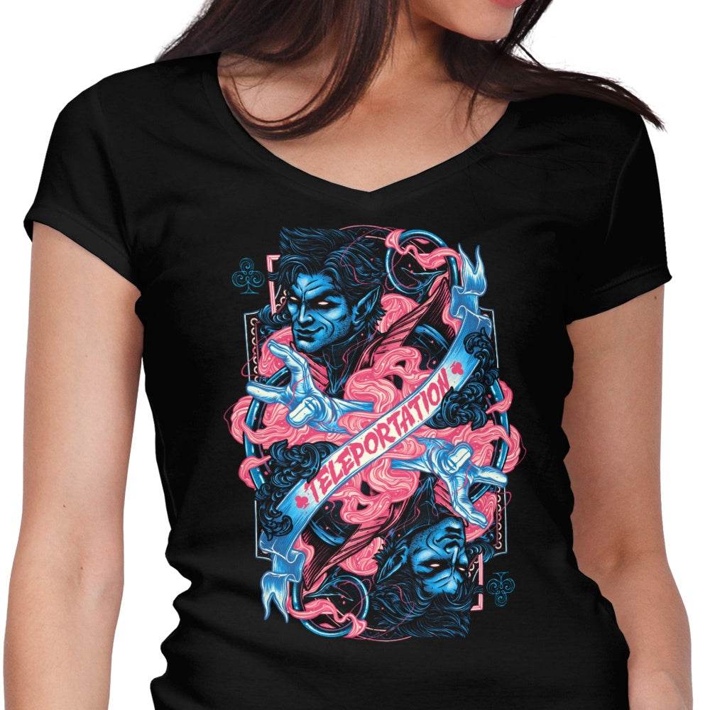 Teleportation Women's V-Neck - Adult & Kids T-Shirts, Sweatshirts & Hoodies apparel design preview 1