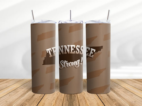 Tennessee Strong 20 oz Skinny Tumbler Cup With Straw - Adult & Kids T-Shirts, Sweatshirts & Hoodies apparel design preview 1