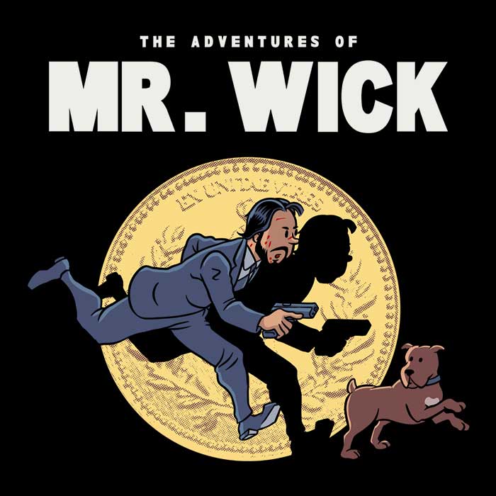 The Adventures of Mr. Wick Men's Apparel - Adult & Kids T-Shirts, Sweatshirts & Hoodies apparel design preview 2