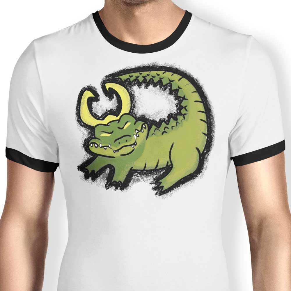 The Alligator King Ringer - Adult & Kids T-Shirts, Sweatshirts & Hoodies apparel design preview 1