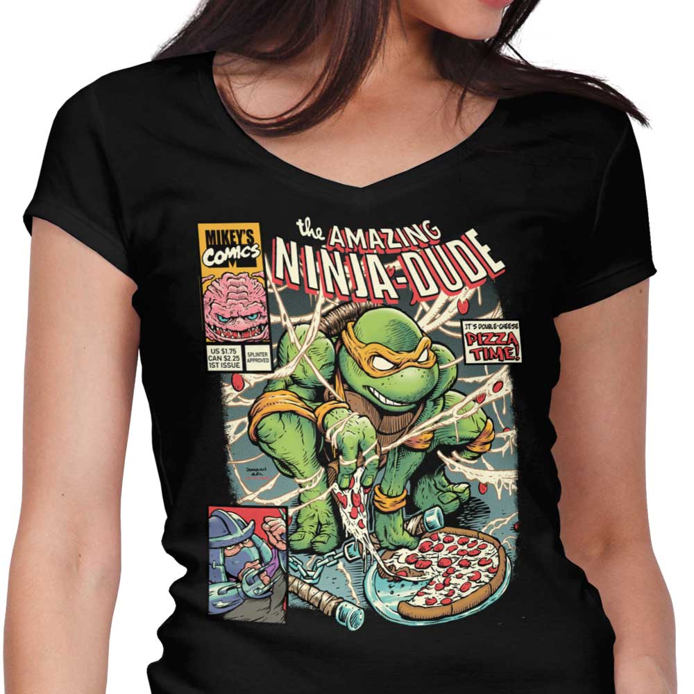 The Amazing Ninja Dude Women's V-Neck - Adult & Kids T-Shirts, Sweatshirts & Hoodies apparel design preview 1