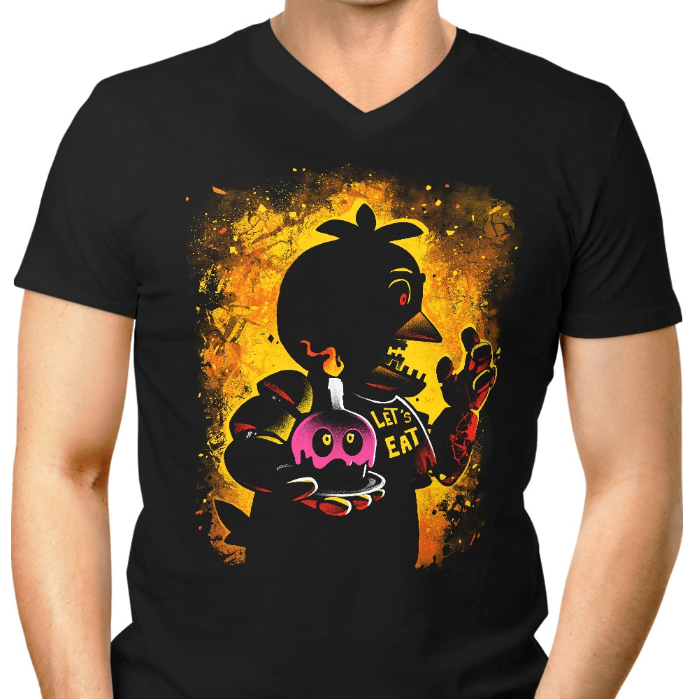 The Animatronic Chicken Men's V-Neck - Adult & Kids T-Shirts, Sweatshirts & Hoodies apparel design preview 1