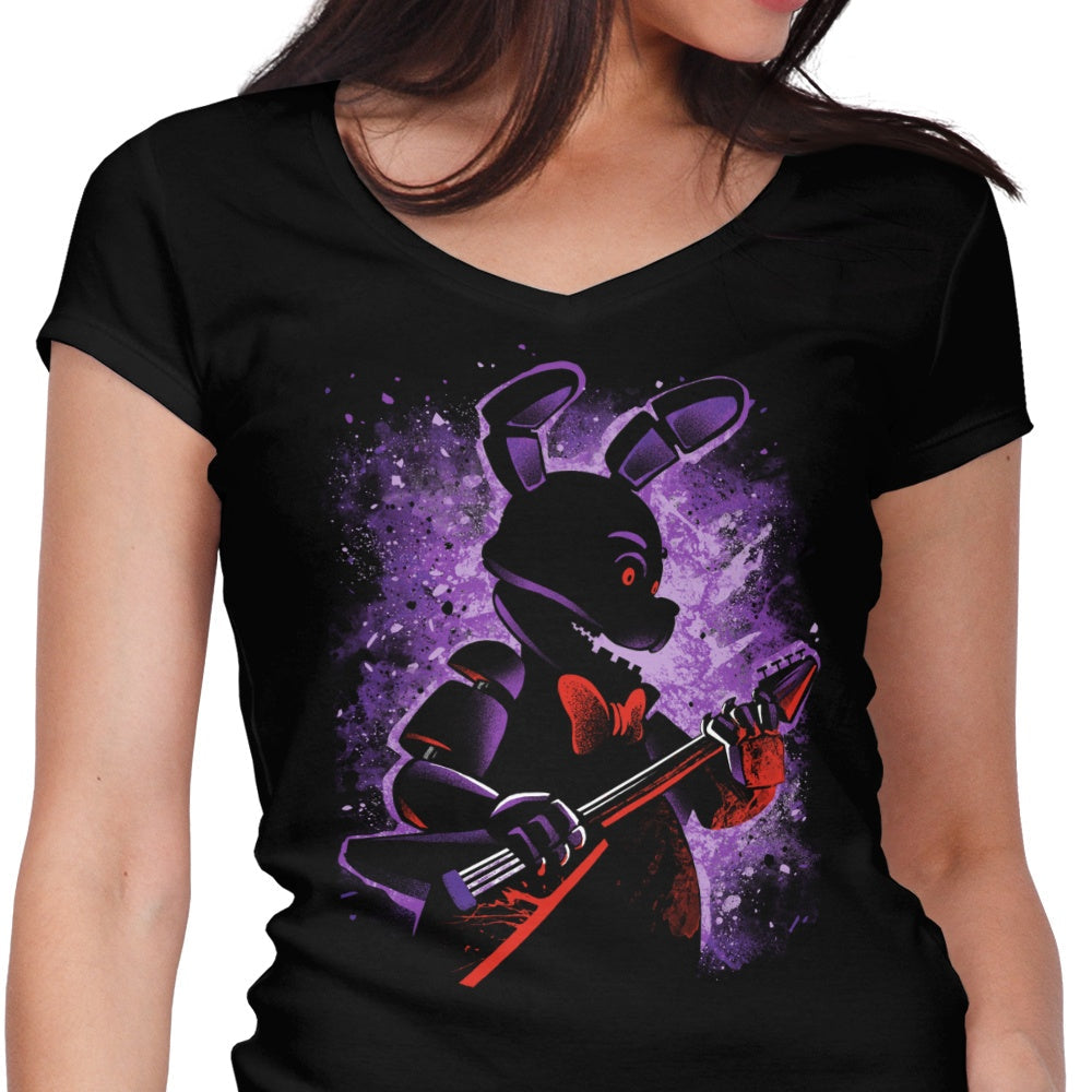 The Animatronic Rabbit Women's V-Neck - Adult & Kids T-Shirts, Sweatshirts & Hoodies apparel design preview 1