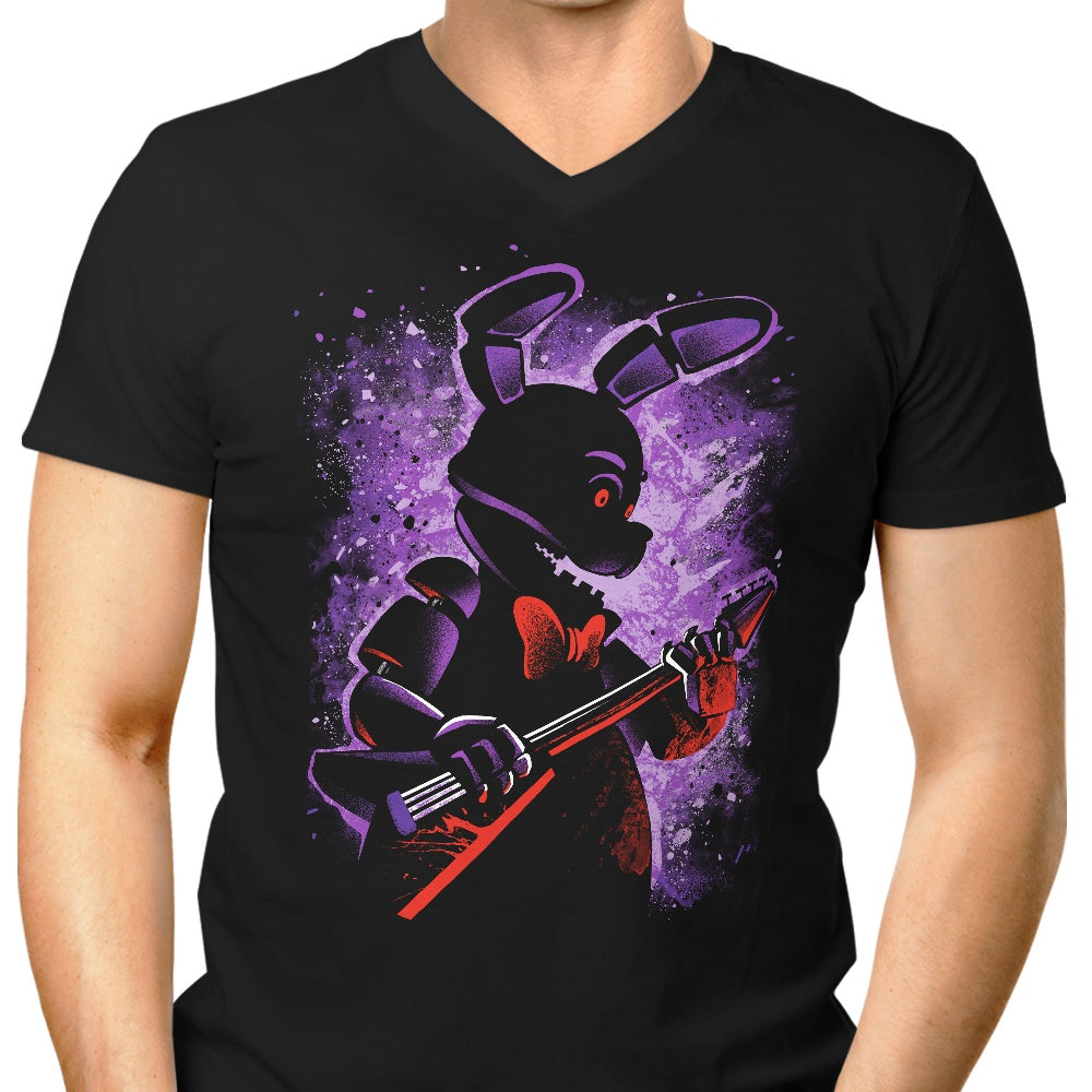 The Animatronic Rabbit Men's V-Neck - Adult & Kids T-Shirts, Sweatshirts & Hoodies apparel design preview 1