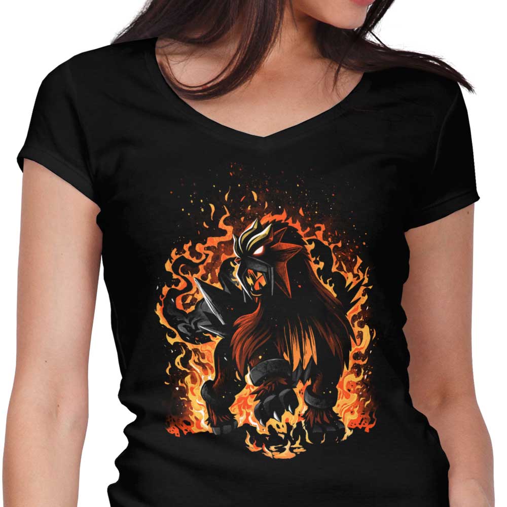 The Beast of Roaring Flames Women's V-Neck - Adult & Kids T-Shirts, Sweatshirts & Hoodies apparel design preview 1
