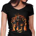 The Beast of Roaring Flames Women's V-Neck - Adult & Kids T-Shirts, Sweatshirts & Hoodies apparel design preview 1