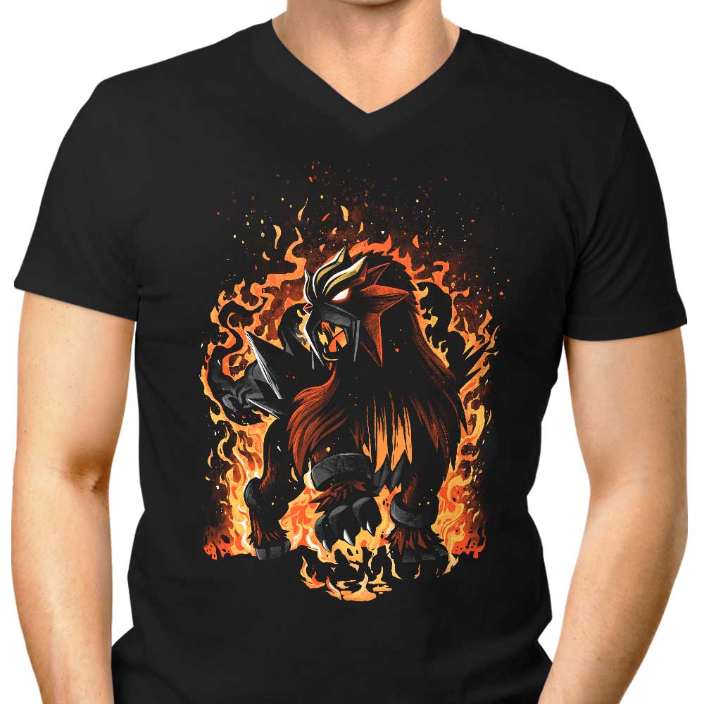 The Beast of Roaring Flames Men's V-Neck - Adult & Kids T-Shirts, Sweatshirts & Hoodies apparel design preview 1