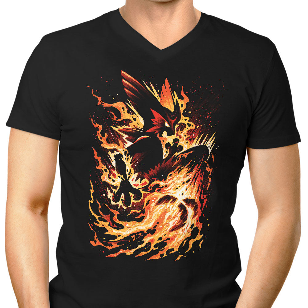 The Blaze Kick Men's V-Neck - Adult & Kids T-Shirts, Sweatshirts & Hoodies apparel design preview 1