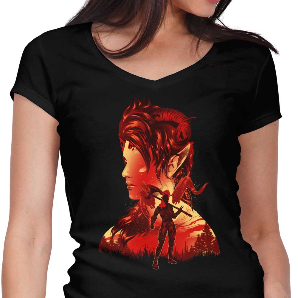 The Burning Spark Women's V-Neck - Adult & Kids T-Shirts, Sweatshirts & Hoodies apparel design preview 1