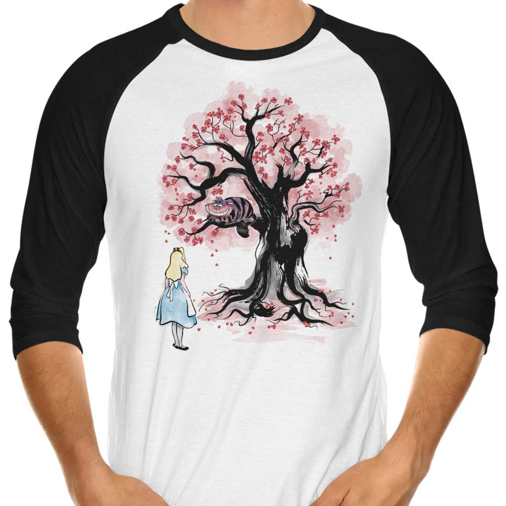 The Cheshire's Tree Sumi-e 3/4 Sleeve Raglan - Adult & Kids T-Shirts, Sweatshirts & Hoodies apparel design preview 1