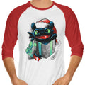 The Christmas Dragon 3/4 Sleeve Raglan - Adult & Kids T-Shirts, Sweatshirts & Hoodies apparel design preview 1