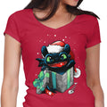 The Christmas Dragon Women's V-Neck - Adult & Kids T-Shirts, Sweatshirts & Hoodies apparel design preview 1
