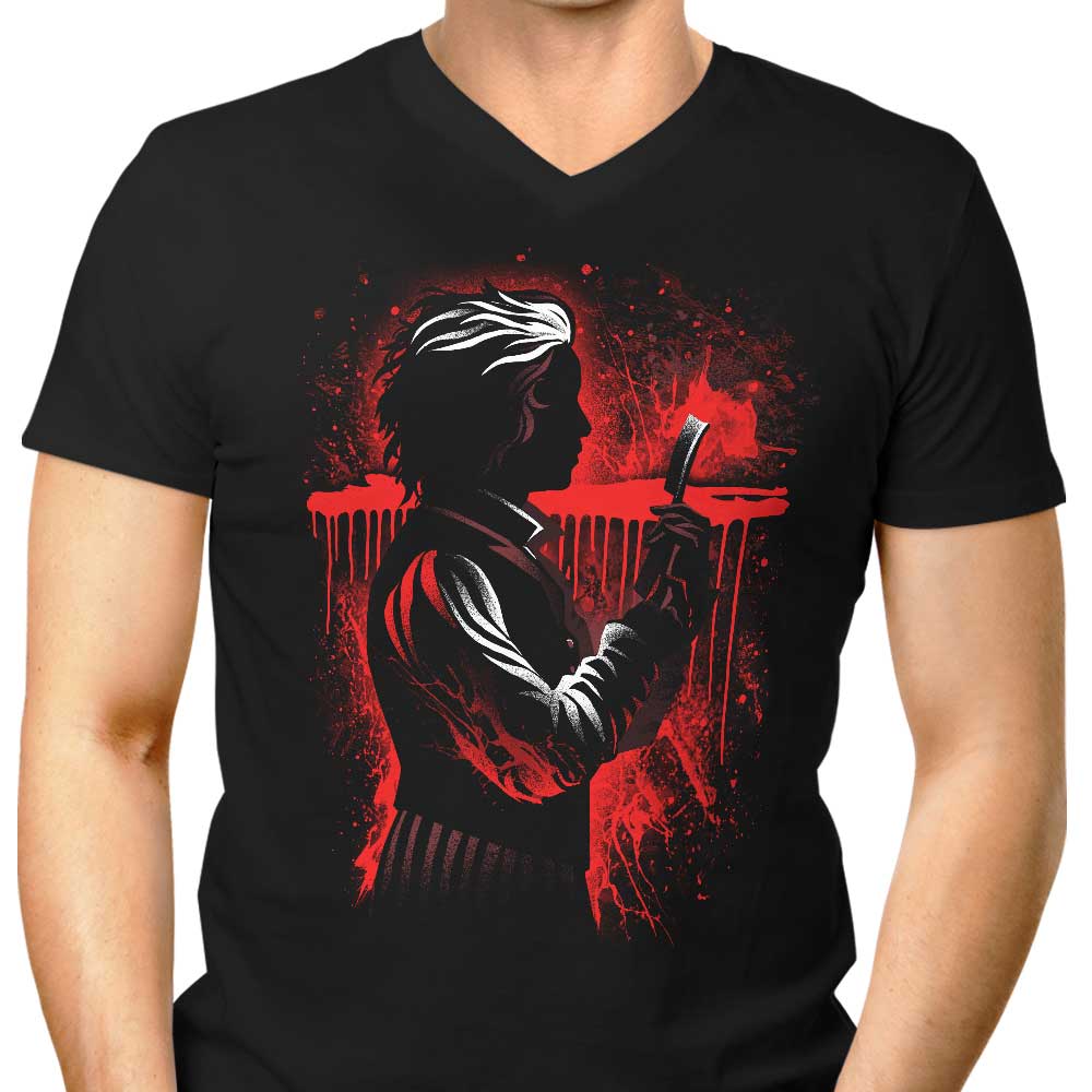 The Demon Barber Men's V-Neck - Adult & Kids T-Shirts, Sweatshirts & Hoodies apparel design preview 1