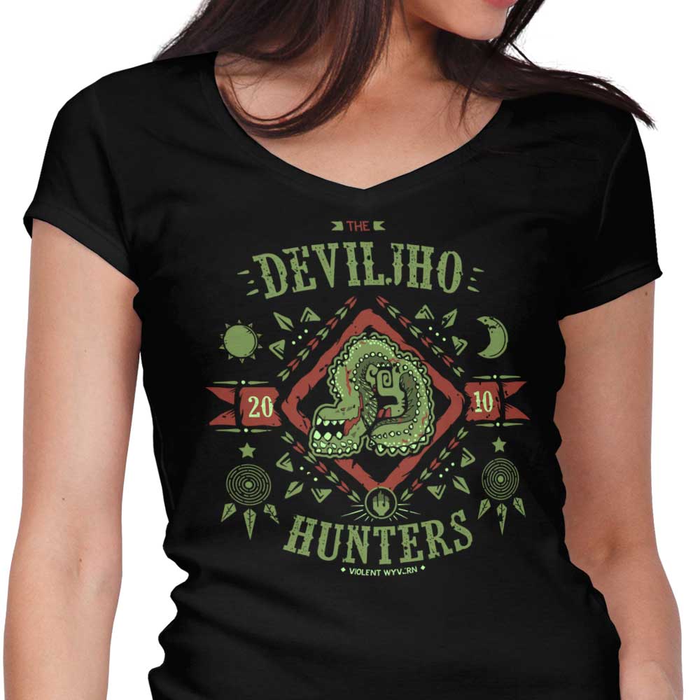 The Deviljho Hunters Women's V-Neck - Adult & Kids T-Shirts, Sweatshirts & Hoodies apparel design preview 1