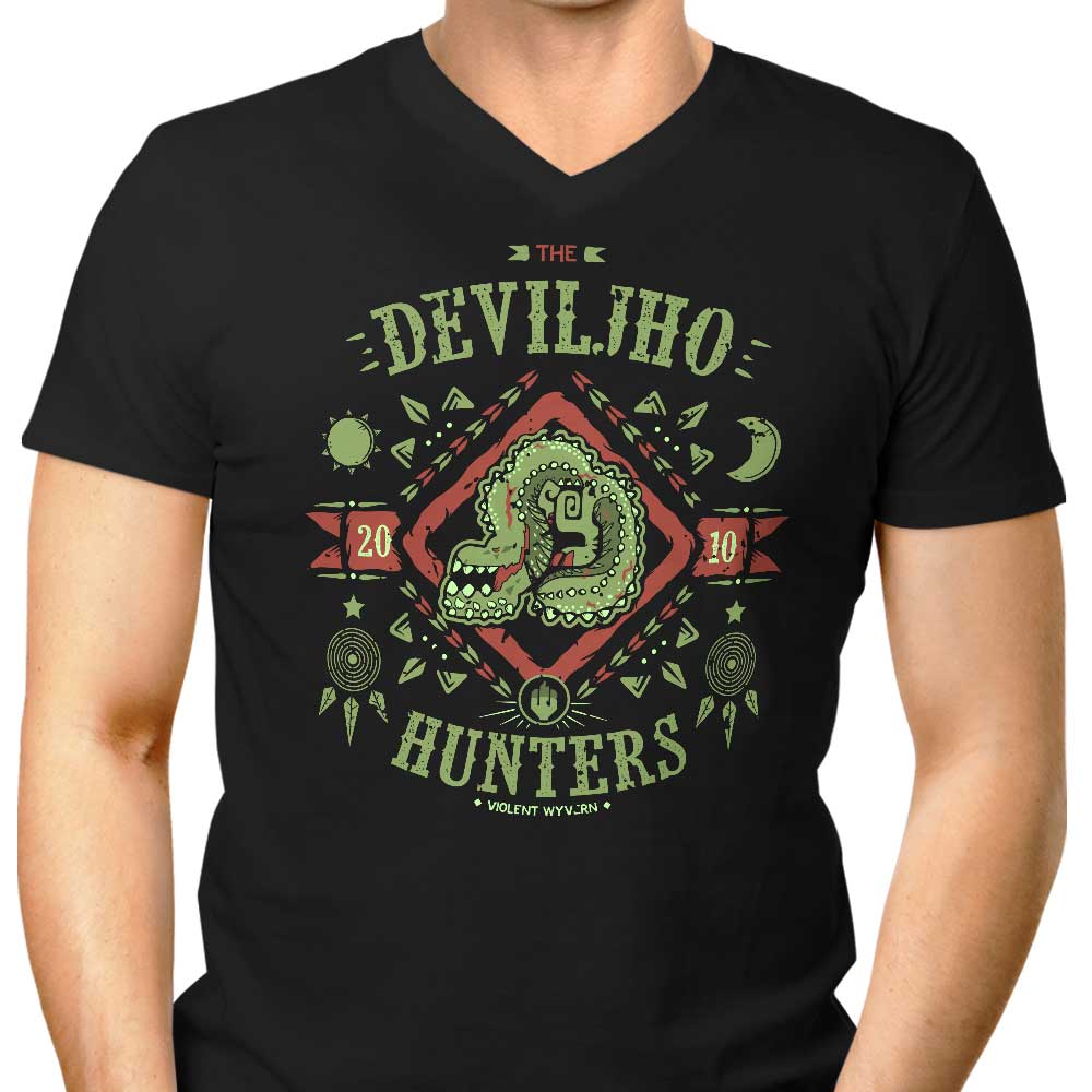 The Deviljho Hunters Men's V-Neck - Adult & Kids T-Shirts, Sweatshirts & Hoodies apparel design preview 1