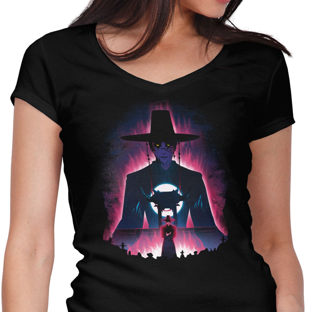 The Eclipse King Women's V-Neck - Adult & Kids T-Shirts, Sweatshirts & Hoodies apparel design preview 1