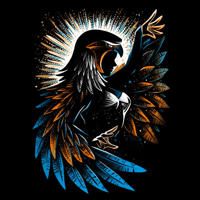 The Falcon Sorceress Men's Apparel - Adult & Kids T-Shirts, Sweatshirts & Hoodies apparel design preview 2