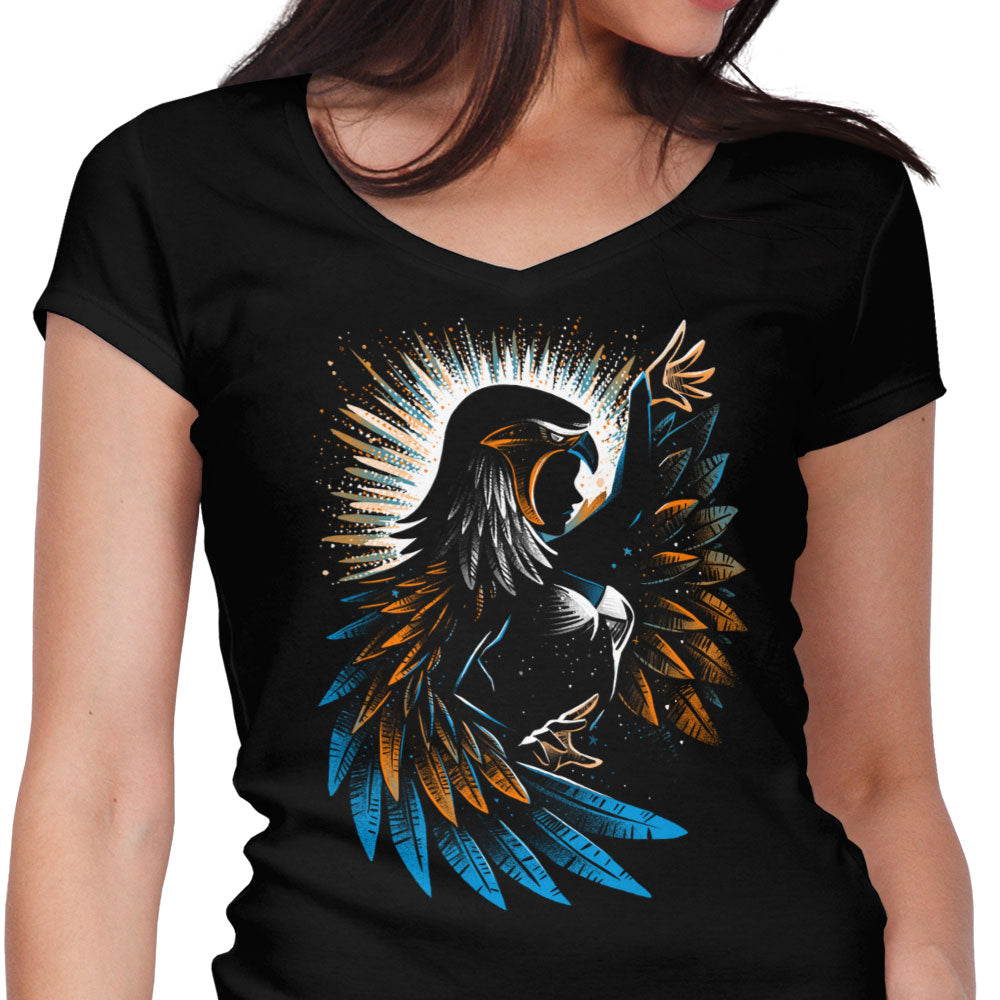 The Falcon Sorceress Women's V-Neck - Adult & Kids T-Shirts, Sweatshirts & Hoodies apparel design preview 1