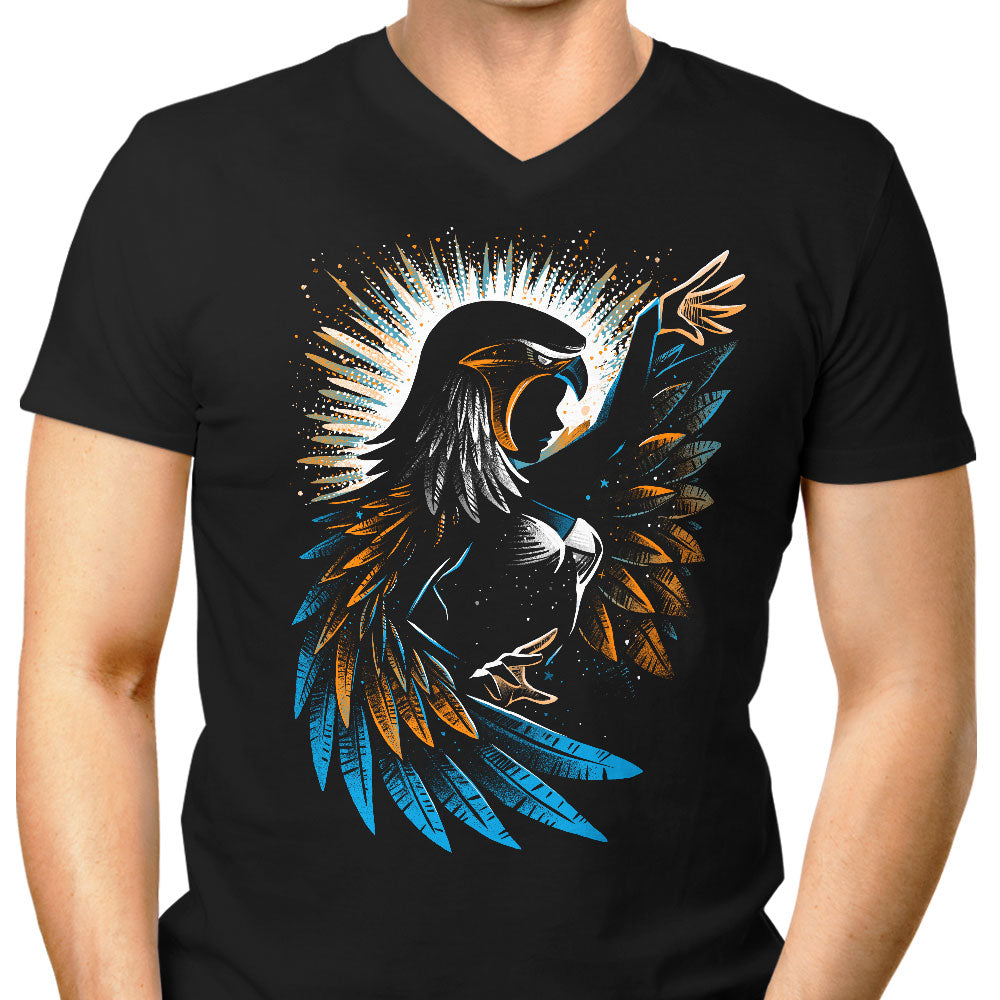 The Falcon Sorceress Men's V-Neck - Adult & Kids T-Shirts, Sweatshirts & Hoodies apparel design preview 1