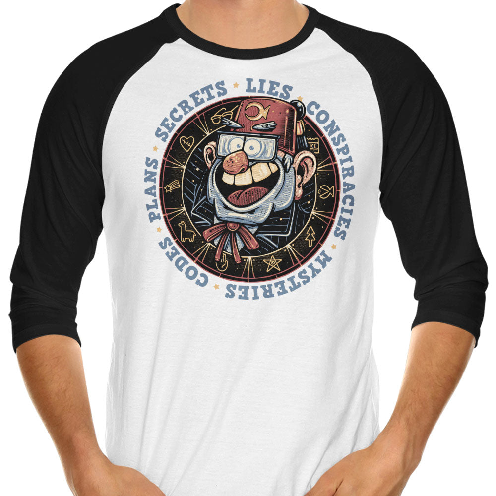 The Fall of Secrets 3/4 Sleeve Raglan - Adult & Kids T-Shirts, Sweatshirts & Hoodies apparel design preview 1