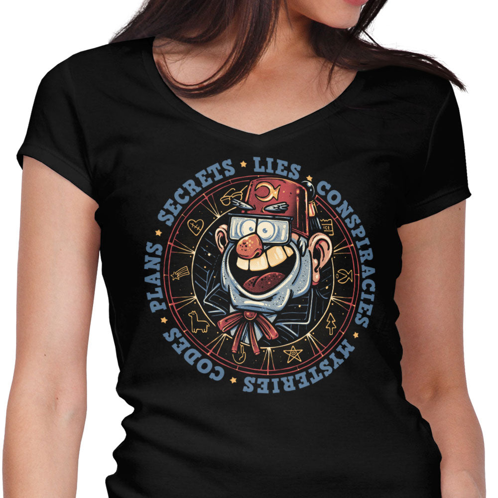 The Fall of Secrets Women's V-Neck - Adult & Kids T-Shirts, Sweatshirts & Hoodies apparel design preview 1