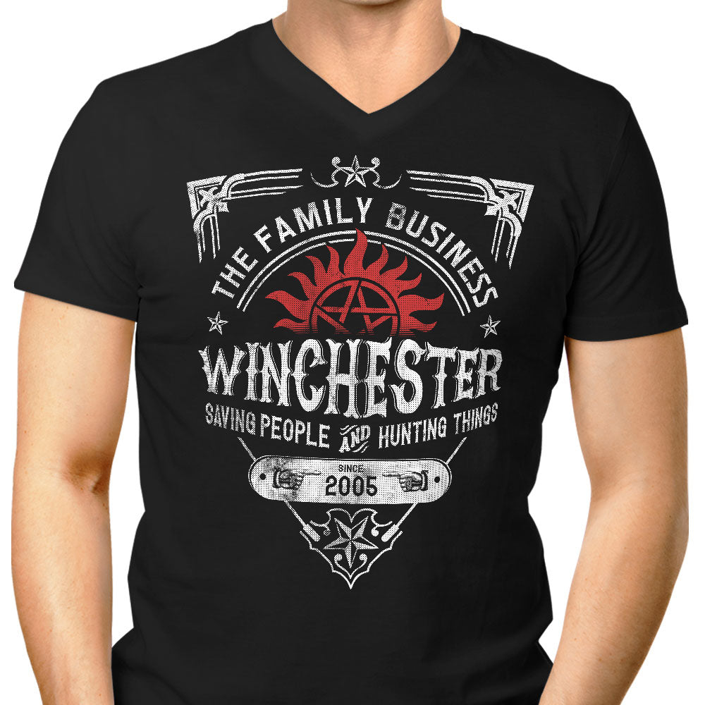 The Family Business Men's V-Neck - Adult & Kids T-Shirts, Sweatshirts & Hoodies apparel design preview 1
