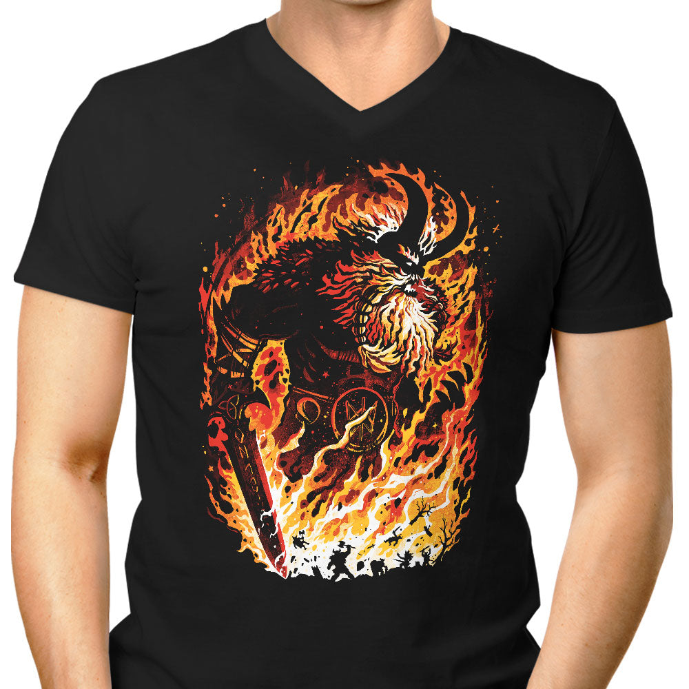 The Fire Giant Men's V-Neck - Adult & Kids T-Shirts, Sweatshirts & Hoodies apparel design preview 1