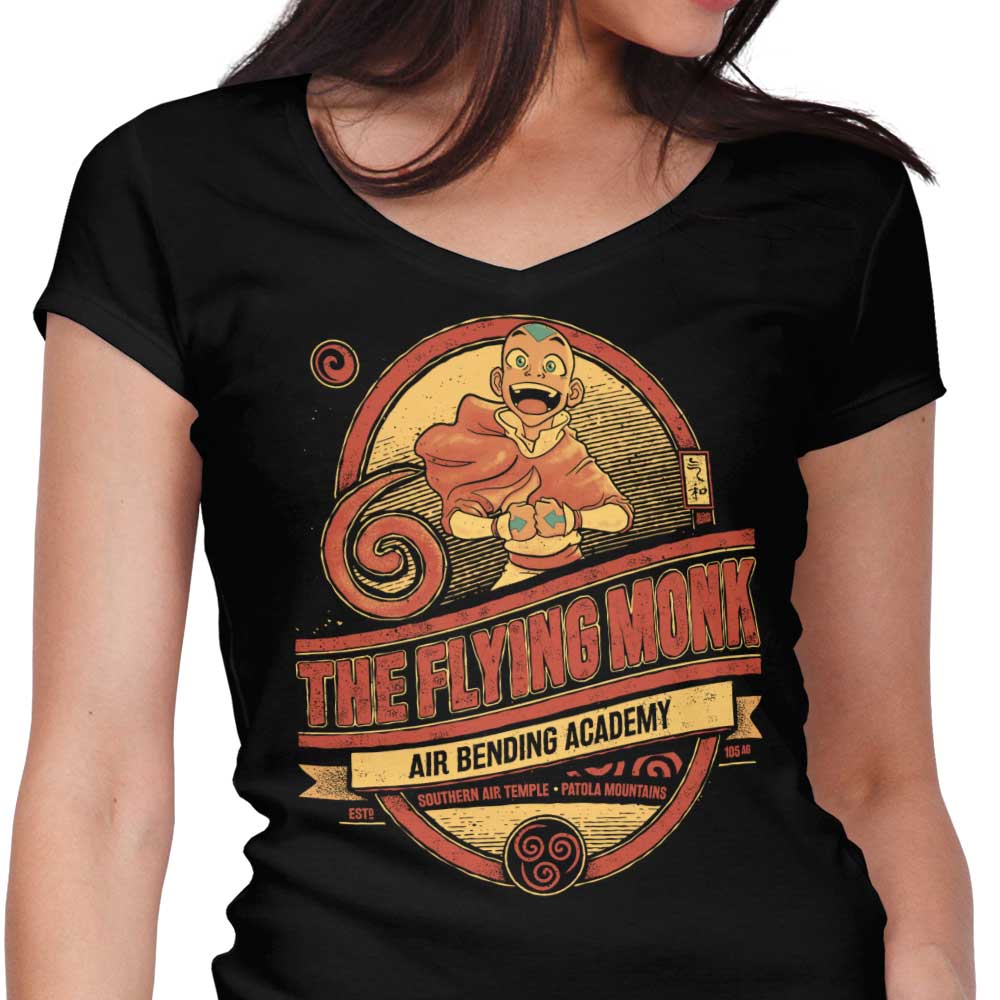 The Flying Monk Women's V-Neck - Adult & Kids T-Shirts, Sweatshirts & Hoodies apparel design preview 1