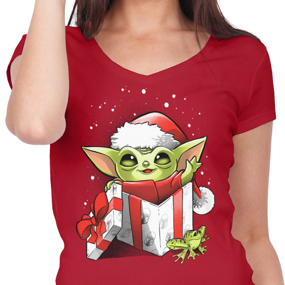 The Force of Christmas Women's V-Neck - Adult & Kids T-Shirts, Sweatshirts & Hoodies apparel design preview 2