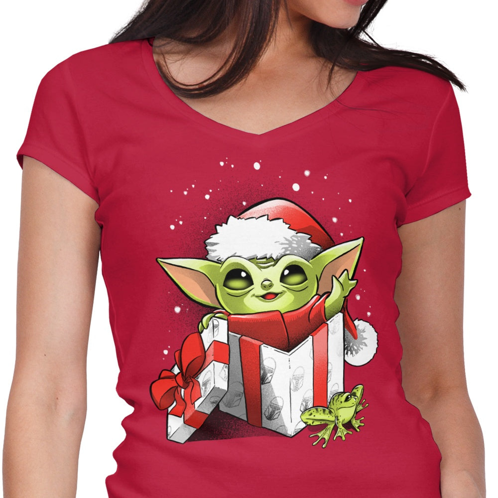 The Force of Christmas Women's V-Neck - Adult & Kids T-Shirts, Sweatshirts & Hoodies apparel design preview 1
